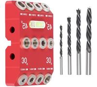 Drill Guide for Straight Holes, 30 45 90 Degree Drill Block for Angled Holes, Power Tool Precision Alignment Woodworking Jig for Decks Handrails Furniture Railings Stairs