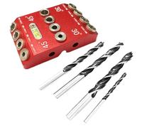 Drill Guide Jig - Pocket Hole Screw Joinery Kit with Drills Locator, Multi-size Drillss Bushings (3-10mm), Vertical and Angled Holes Drilling Template for Woodworking, Deck Railing, Carpentry Projects
