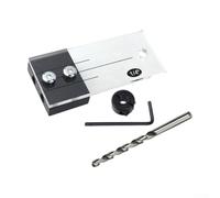 Drill Guide Locator for 1/4 Inch Dowel Jig, Acrylic Positioning Tool with Transparent Plate for Accurate Hole Punching, Includes Drill Bit and Wrench