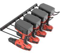 Drill Holder Wall Mount, 4 Slots Drill Rack | Heavy Duty, Power Tool Organizer R