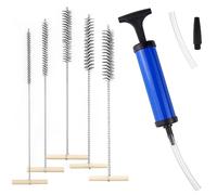 Drill Hole Brush Stainless Steel Hole Brushes Drill Hole Blower Drill Hole Brushes Pipe Cleaner Brushes with Blow Pump Cleaning Brush for Cleaning Drill Hole Cleaning (8/12/16/20/25 mm)