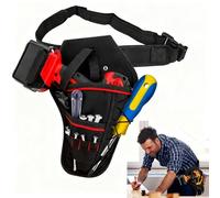 Drill Holster Tool Belt for Men, Heavy Duty Tool Impact Driver Holster Electrician Drill Pouch Multi Pockets with Adjustable Nylon Waist Belt Carpenters Tools Storage Organizer for Construction