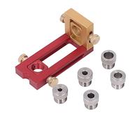 Drill Jig Cross Flat Hole Puncher Set, 6 Piece Drilling Guide Kit, Adjustable 6-15mm, Red Gold - Precision Hole Making, Durable Aluminum Alloy, Perfect for Woodworking and