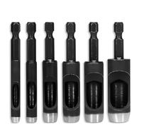 Drill Master 6 Piece Hollow Punch Set With Hex Shanks, Non-Slip Fit, Sizes: 3/16", 1/4", 5/16", 3/8", 7/16", 1/2"