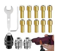 Drill Pigtail Sets,Chuck Collet Set,Keyless Cuck for Drill | 1/32-1/8 Inch Brass Shank Replacement Quick Change for Electric Grinders