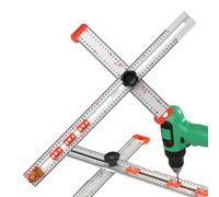 Drill Positioning Ruler, Aluminium Alloy, 65 x 5 x 3 cm, T-Square Ruler with Multifunctional Measuring Ruler Tools, High Precision Angle, Woodworking Ruler for Engineers, Architects, Drawers