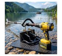 Drill Powered Boat Propeller - 125cm Outdoor Emergency Raft and Kayak Paddle Attachment Trolling Motor Engine Blade for Drills, Includes Clamp (L-125cm)(with Clamp,L-100cm(39 3/8")