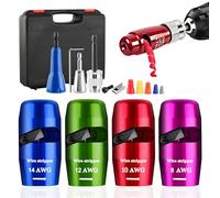 Drill-Powered Wire Stripper and Twister Tool Kit with 4 interchangeable heads and accessories - Connector Tool for Power Drill specially designed for stripping the insulating layer of AWG