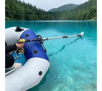 Drill Propeller Outdoor Emergency Raft Kayak Paddle, 100 125 cm Long Drill Powered Boat Propeller Spare Part, Trolling Motor Thruster Mixer Blades for Power Drills(With Bracket,L-100cm(39 3/8"))