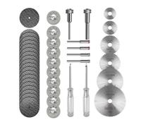 Drill Saw Blades for Dremel Rotary Tool,44Pcs Set, 6pcs HSS Cutting Discs, 20pcs Resin Cutting Discs, 10pcs Diamond Cutting Wheels, 8pcs Mandrels, for Cutting Wood Metal Plastic Aluminum