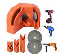 Drill Sharpener For Grinder - PP 3.23x0.94x2.56in | Multipurpose Bit Sharpening Tool | Portable Powertool Accessories With Replacement Grinding Wheels For Chisel Electric Metal Cobalt Steel