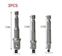 Drill Socket Adapter 1/4 in Hex Shank Extension Bar for Impact Driver with 3/8 and 1/2 Socket Compatibility, Chrome Vanadium Steel, 65mm Length