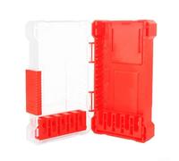 Drill Storage Box Made of Hard Plastic Compatible Only with For Hex Shank Drill Bits Supports Methodical Tool Inventory and Routine Maintenance Setup (Medium red)