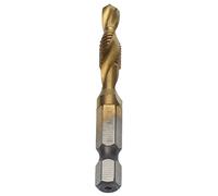 Drill Tap, Drill Tap Set Tap Drill Bits Hex Shank Coated Screw Combination Tapping Bit for Wood (M6)
