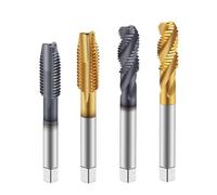 Drill Tap,Metric Plug Taps, Cobalt Machine Threading HSS CO TiN Spiral Straight Flute Fluteless CNC Forming Coated Hardness Metal Tool(Spiral Flutetin,M12)