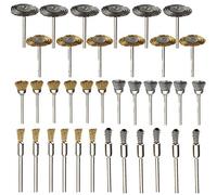 Drill Warehouse 36Pcs Brass Steel Wire Brush Polishing Wheels Full kit for Dremel Rotary Tools
