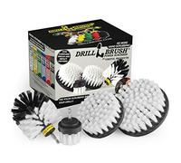 Drillbrush 4 Piece Cleaning Tool Attachment Kit For Scrubbing/Cleaning Tile, Grout, Shower, Bathtub, And All Other General Purpose Scrubbing (Automotive Soft-White)