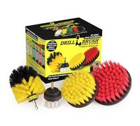 Drillbrush 4 Piece Scrub Brush Drill Attachment Kit - Drill Powered Cleaning Brush Attachments - Time Saving Cleaning Kit - Great For Cleaning Pool Tile, Flooring, Brick, Ceramic, Marble, And Grout