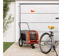 Drillkyn Bicycle Trailer for Pets Red and Grey x x x Foldable Breathable with Strap and Brake Ideal for Outdoor Park Travel Walking Safe Transport Trolley
