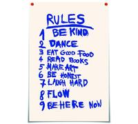 Drimiler 9 Strip Rules Abstract Posters Trendy Inspirational Quotes Canvas Wall Art Funky Blue Vintage Motivational Minimalist Aesthetic Wall Decor For Bedroom Dorm Office 12x16in Unframed