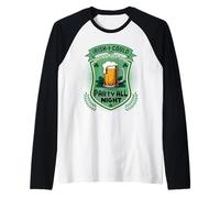 Drink All Day Party All Night St Patrick's Day Irish Wit Raglan Baseball Tee