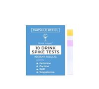 Drink Angel Drink Spike Test Kits - 10 Pack Discreet On-The-Go Drug Testing Kits for Ketamine and GHB | Clinically Tested Drug Tests | Anti Spike Tests | Drink Spiking Prevention | Refill Pack (Blue)