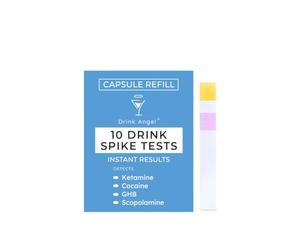 Drink Angel Drink Spike Test Kits - 10 Pack Discreet On-The-Go Drug Testing Kits for Ketamine and GHB | Clinically Tested Drug Tests | Anti Spike Tests | Drink Spiking Prevention | Refill Pack (Blue)