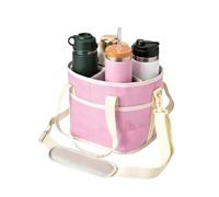 Drink Bag Carrier - Leak Proof 4 Compartment Foldable | Reusable Insulated Coffee Cup Carrier for Coffee Water, Picnic Travel Snack Tote for Beach Office, Gym Family Supplies, Hot, Case