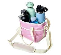 Drink Bag, Insulated Temperature Control Design, 26x23x25cm, Family Size 4 Compartment Drink Bag, Insulated D-Rink Holder, with Adjustable Shoulder Strap, for Outdoor Activities, Travel, Everyday Use