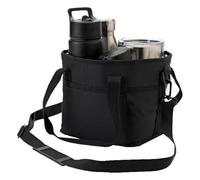 Drink Bag, Insulated Temperature Control Design, 26x23x25cm, Family Size 4 Compartment Drink Bag, Insulated D-Rink Holder, with Adjustable Shoulder Strap, for Outdoor Activities, Travel, Everyday Use