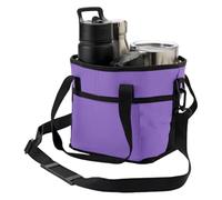 Drink Bag, Insulated Temperature Control Design, 26x23x25cm, Family Size 4 Compartment Drink Bag, Insulated D-Rink Holder, with Adjustable Shoulder Strap, for Outdoor Activities, Travel, Everyday Use