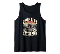 Drink Beer Catch Fish Avoid People Bear Fishing Tank Top
