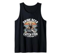 Drink Beer Catch Fish Avoid People Bear Fishing Tank Top