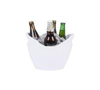 Drink Bucket for Party,Plastic Ice Bucket Wine Cooler Bucket with Handle Champagne Ice Bucket for Parties Home Bar Picnic Cooling Beer Drink-White-3L