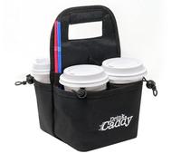 Drink Caddy Portable Drink Carrier and Reusable Coffee Cup Holder - 4 Cup Collapsible Tote Bag with Organizer Pockets Safely Secures Hot and Cold Beverages - Perfect for Food Delivery and Take Out