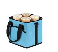 Drink Carrier 4-Compartment Insulated Beverage Tote | Drink Organizer with Handle for Travel Picnic Camping Outdoor Sports Office Apartment Garden BBQ Grilling Party