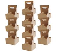 Drink Carrier for Cups - Coffee Cup Holder | Disposable Drink Carrier with Handle | 10 x Cup Carrier for Food Delivery Services | Sturdy Cardboard Bag for Drinks, Bottle Carrier, Boxes for Lie