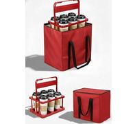 drink carrier for delivery drink holder carrier with handle reusable drink holder bag drink carrier bag cup car carriers for hot or cold food travel delivery driver essentials insulated Cooler Red