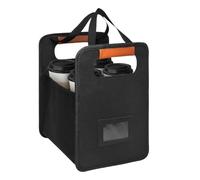 Drink Carrier With Handle - Foldable Coffee Cup Holder, Beverage Rack With Adjustable Dividers Reusable 4-Cup Tray For Travel Food Delivery Home Classroom Sports Car Outdoor Airplane Business