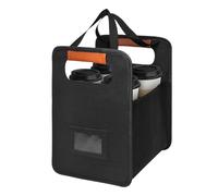 Drink Carrier with Handle - Foldable Cup Carriers for Drinks - Beverage Rack with Adjustable Dividers Reusable 4-Cup Tray for Travel Food Delivery Home Classroom Sports Car Outdoor Airplane Business