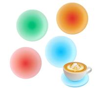 Drink Coasters Colorful Acrylic Coaster Set 4 Pcs, 3.8 Inch Round Non-Slip Table Coaster Coasters for Coffee Table Desktop Protection