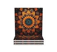 Drink Coasters Set of 4 Ceramic Coaster Abstract mandala Coasters for Drinks Cups Mugs Mat Pads Absorbent Non-Slip Decorative Cup Coaster for Coffee Table Kitchen Bar Home Decor