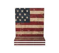 Drink Coasters Set of 4 Ceramic Coaster Vintage American USA Flag Coasters for Drinks Cups Mugs Mat Pads Absorbent Non-Slip Decorative Cup Coaster for Coffee Table Kitchen Bar Home Decor