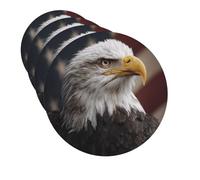 Drink Coasters Set of 4 Decorative Leather Coasters American Bald Eagle Coasters for Drinks Cups Mugs Mat Pads Absorbent Non-Slip Coasters for Coffee Table Kitchen Bar Home Decor