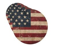 Drink Coasters Set of 4 Decorative Leather Coasters Vintage American USA Flag Coasters for Drinks Cups Mugs Mat Pads Absorbent Non-Slip Coasters for Coffee Table Kitchen Bar Home Decor