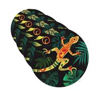 Drink Coasters Set of 4 Leather Coaster for Drinks Gecko and Tropical Leaves Cup Mat Pad Easy Clean Bar Coaster Heat Resistant Funny Cup Coasters for Tabletop Protection,4 Inches