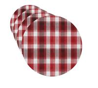 Drink Coasters Set of 4 Quick-Dry Leather Coaster Red plaid Coasters for Drinks Coffee Cup Mat Tabletop Protection Heat Resistant Coaster for Kitchen Bar Office Home Decor