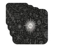Drink Coasters Set of 4 Quick-Dry Leather Coaster Supernatural Inspiration Coasters for Drinks Coffee Cup Mat Tabletop Protection Heat Resistant Coaster for Kitchen Bar Office Home Decor