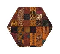 Drink Coasters Set of 6 Coasters for Coffee Table Absorbent Leather Coasters for Drinks African Style Patchwork Cup Coaster Set Decor for Bar