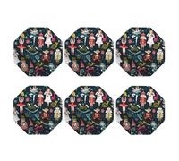 Drink Coasters Set of 6 Cute Drink Coasters for Cup Nutcracker Ballet Xmas Dance Leather Coasters Protection for Table Desk Heat Resistant Coffee Coasters for Desk Kitchen Office